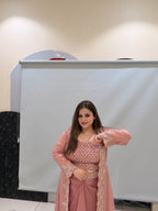 Pink Handwork Heavy Partywear Dress (Free Size up to XL)