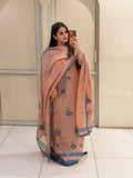 Peach Exclusive Mul Embroidered Unstitched Suit (Premium Collection)