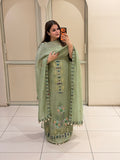 Light Green Exclusive Mul Embroidered Unstitched Suit (Premium Collection)