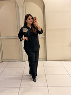 Black Sequin Embellished Party Wear Co-Ord Set