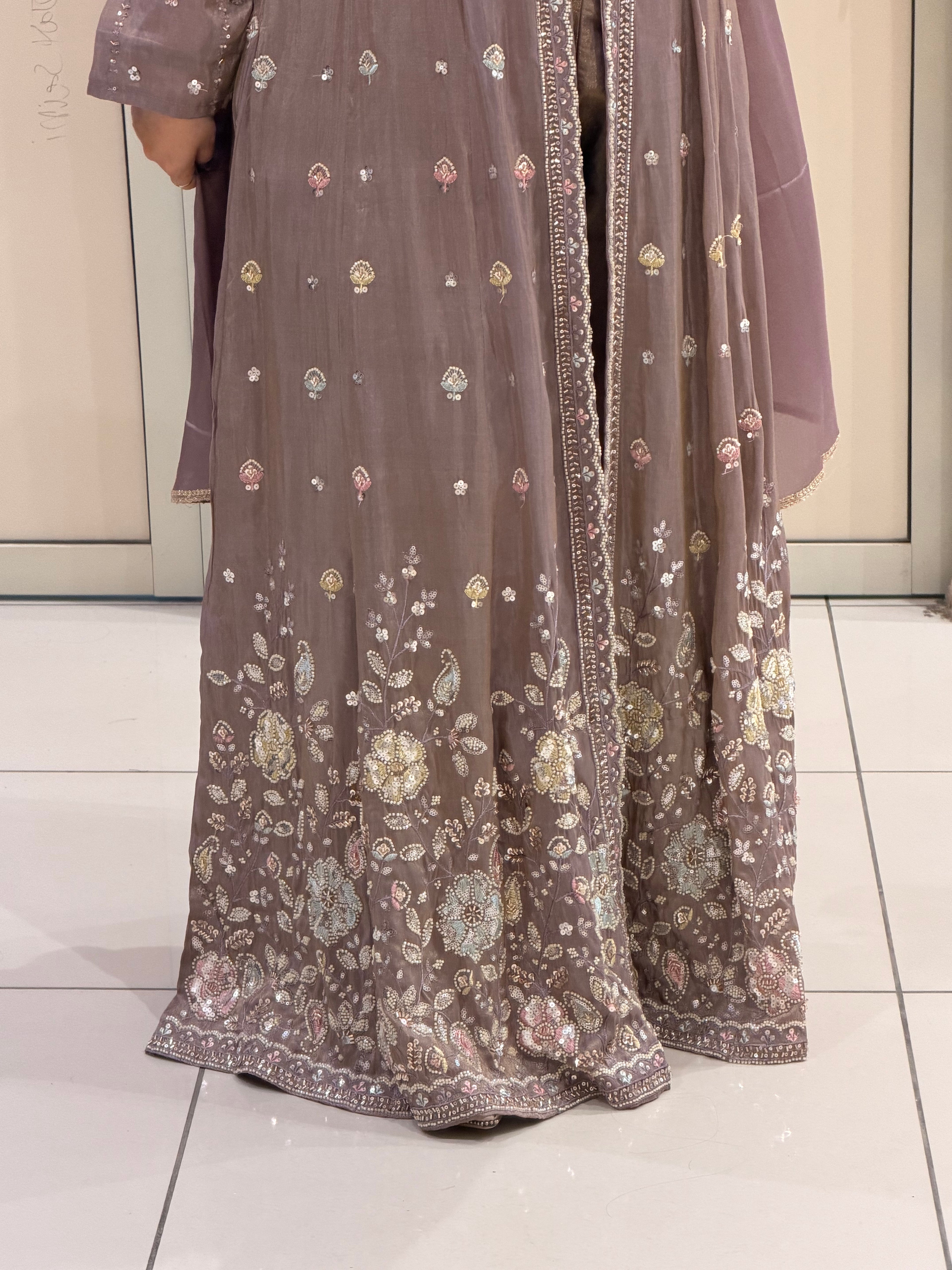 Premium Handwork Embroidered Party Wear Designer Gown with Dupatta