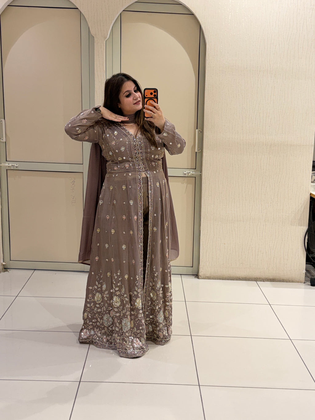 Premium Handwork Embroidered Party Wear Designer Gown with Dupatta