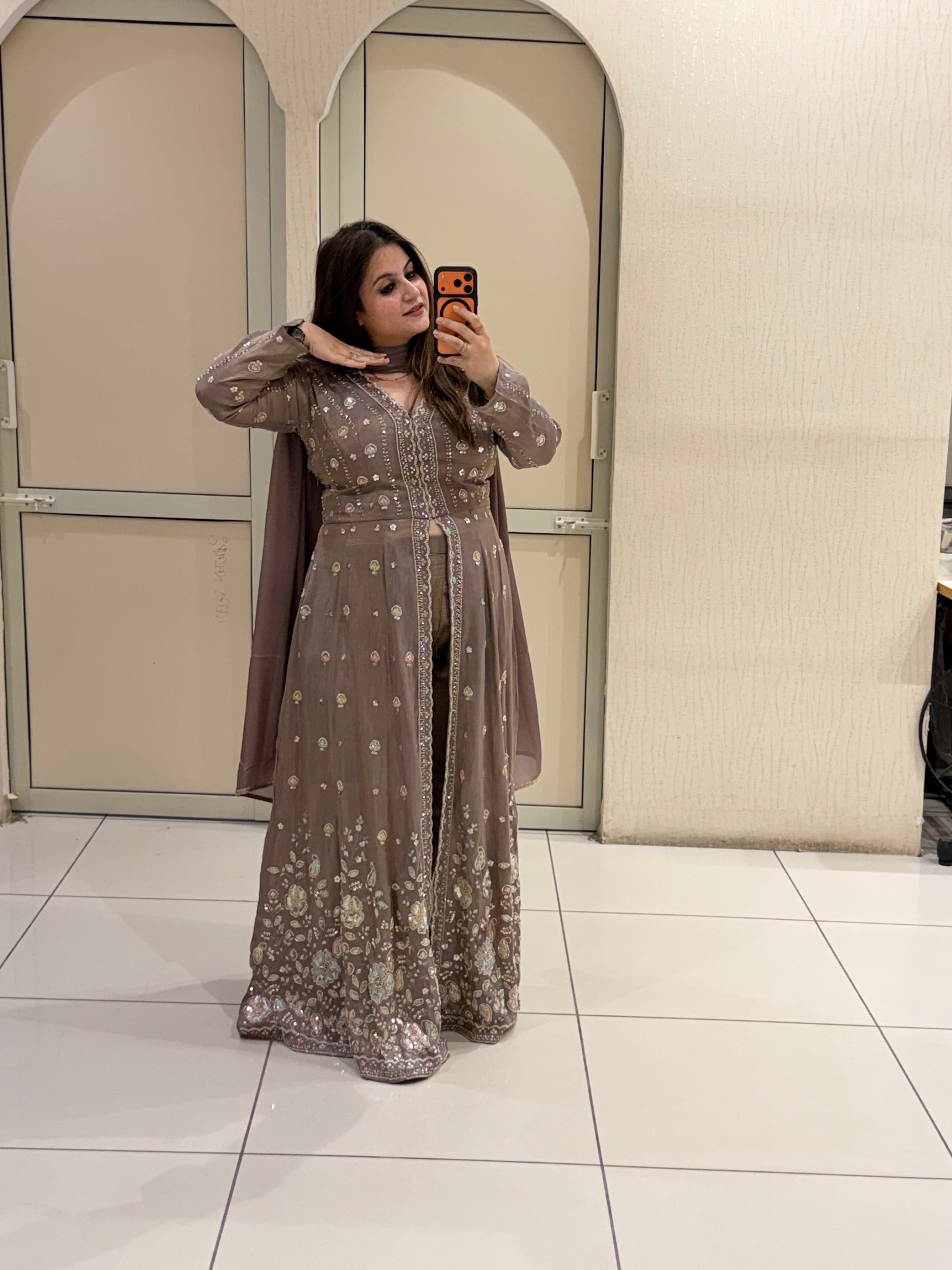 Premium Handwork Embroidered Party Wear Designer Gown with Dupatta
