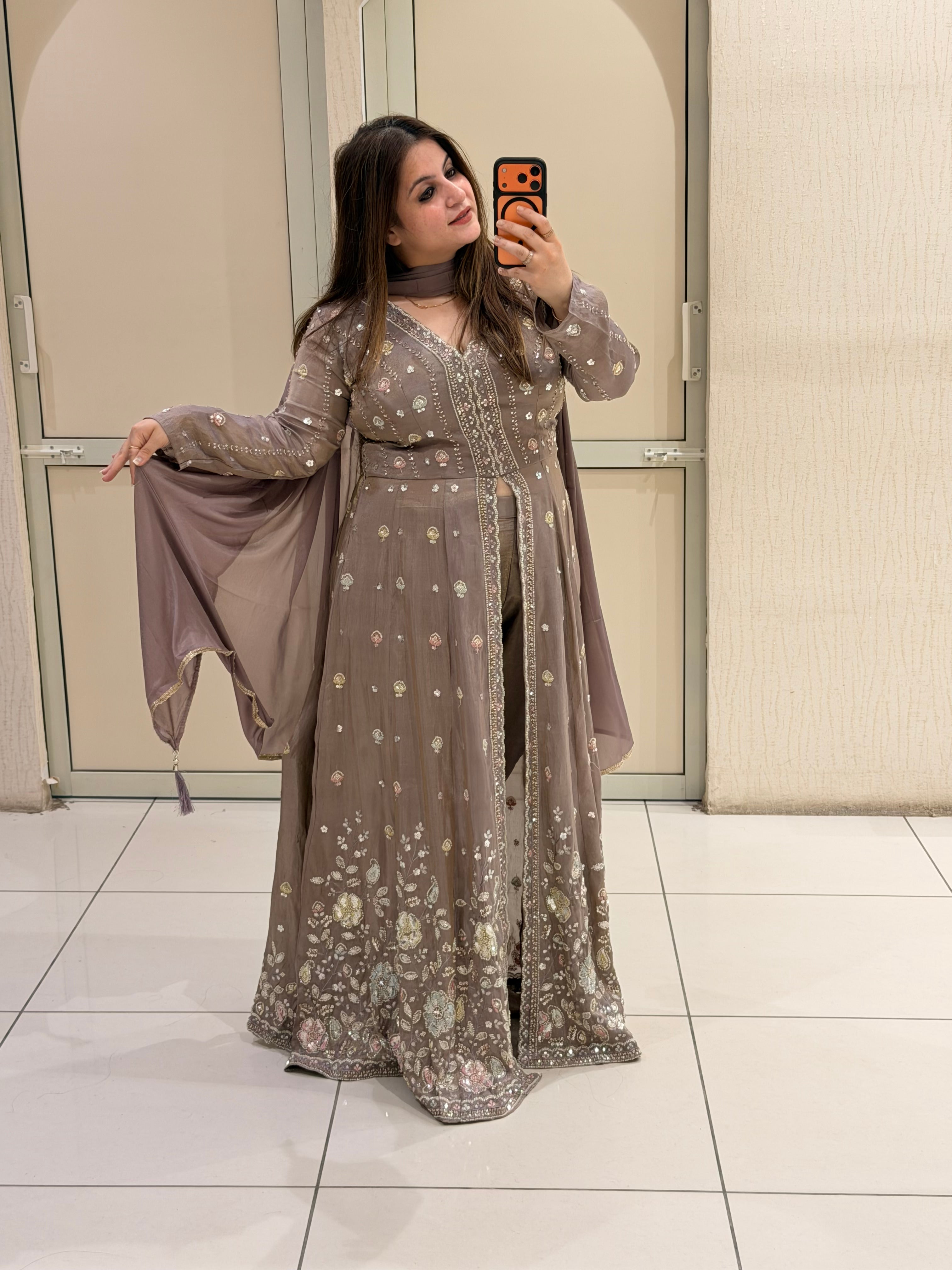 Premium Handwork Embroidered Party Wear Designer Gown with Dupatta