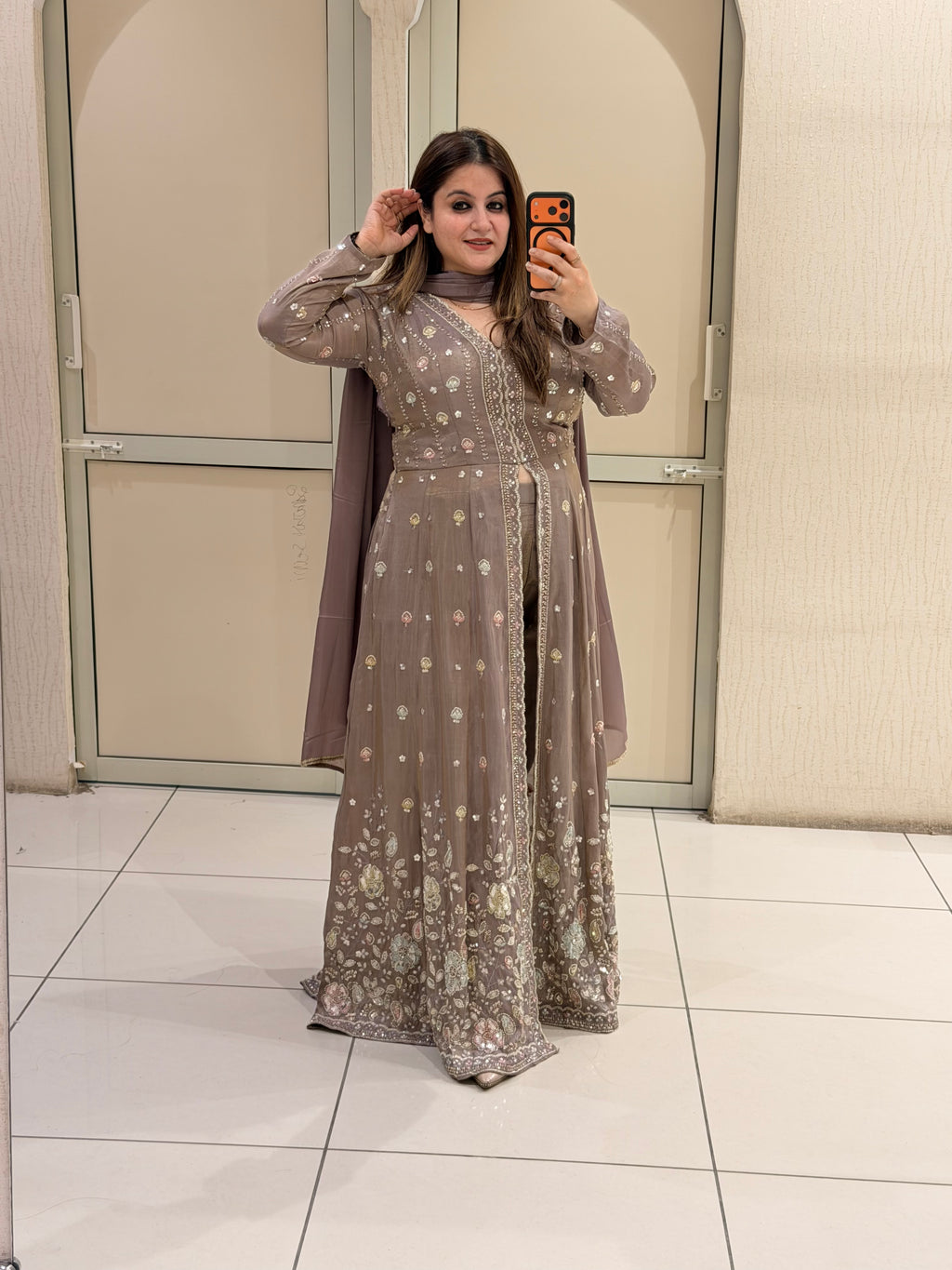 Premium Handwork Embroidered Party Wear Designer Gown with Dupatta