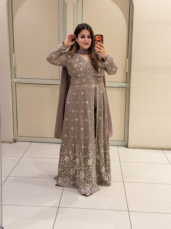 Premium Handwork Embroidered Party Wear Designer Gown with Dupatta