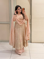 Blush Pink Heavy Embroidered Party Wear Suit Set