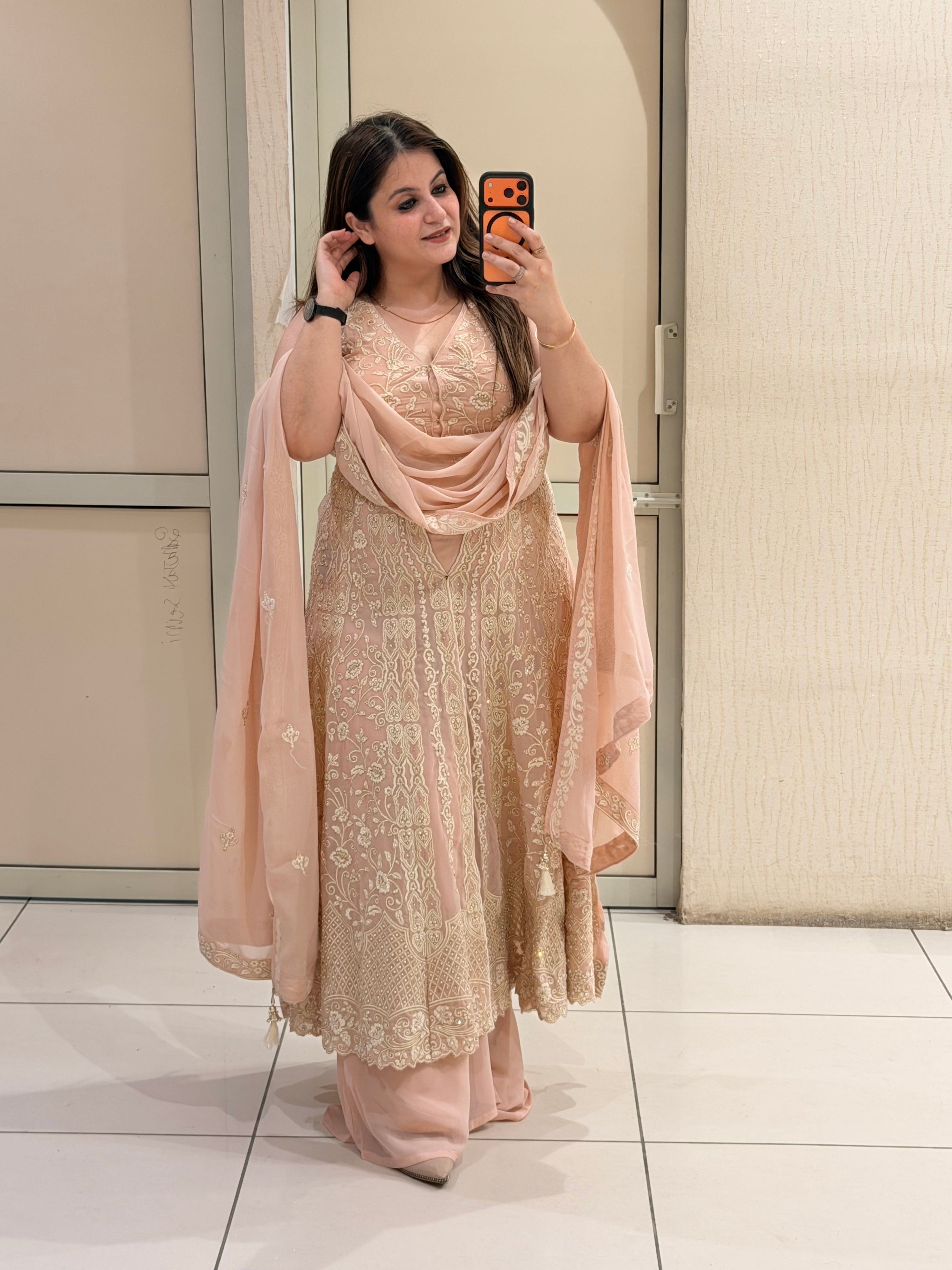 Blush Pink Heavy Embroidered Party Wear Suit Set