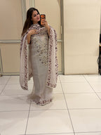 Off-White Exclusive Mul Embroidered Unstitched Suit (Premium Collection)