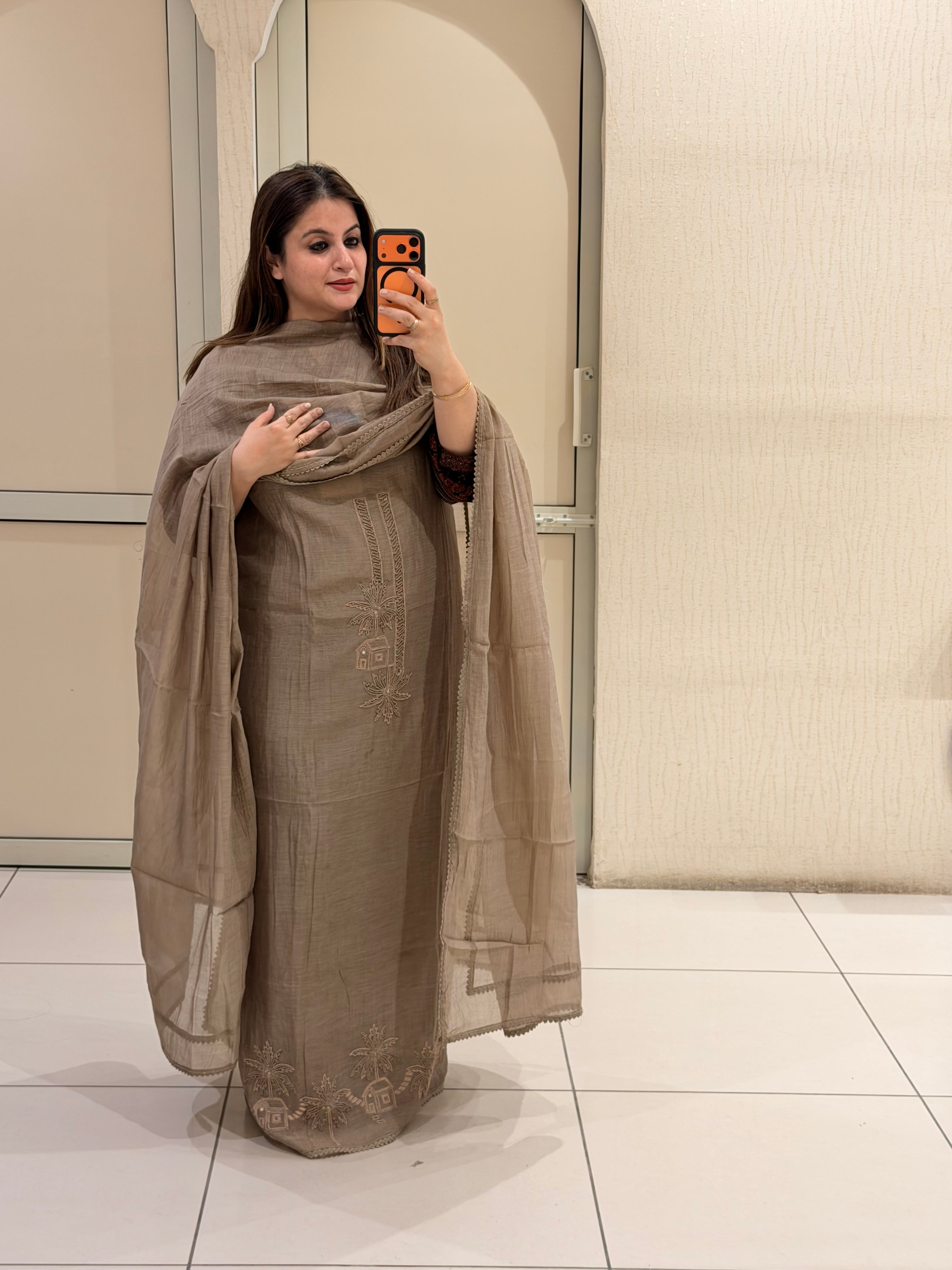 Exclusive Mul Embroidered Unstitched Suit Set (Premium Collection)