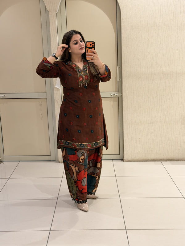 Gajji Fabric Farsi Salwar Suit Set (L–3XL)