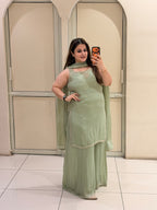 Sage Green Embellished Party Wear Suit Set