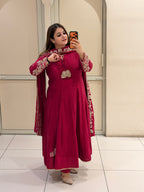 Magenta Exclusive Mul Handwork Partywear Suit (M–XXL)