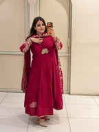 Magenta Exclusive Mul Handwork Partywear Suit (M–XXL)