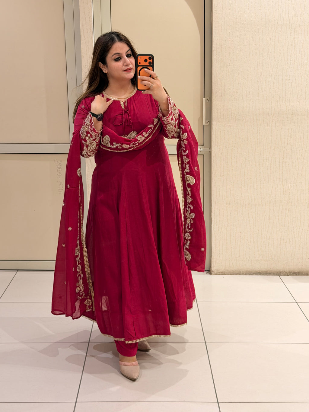Magenta Exclusive Mul Handwork Partywear Suit (M–XXL)