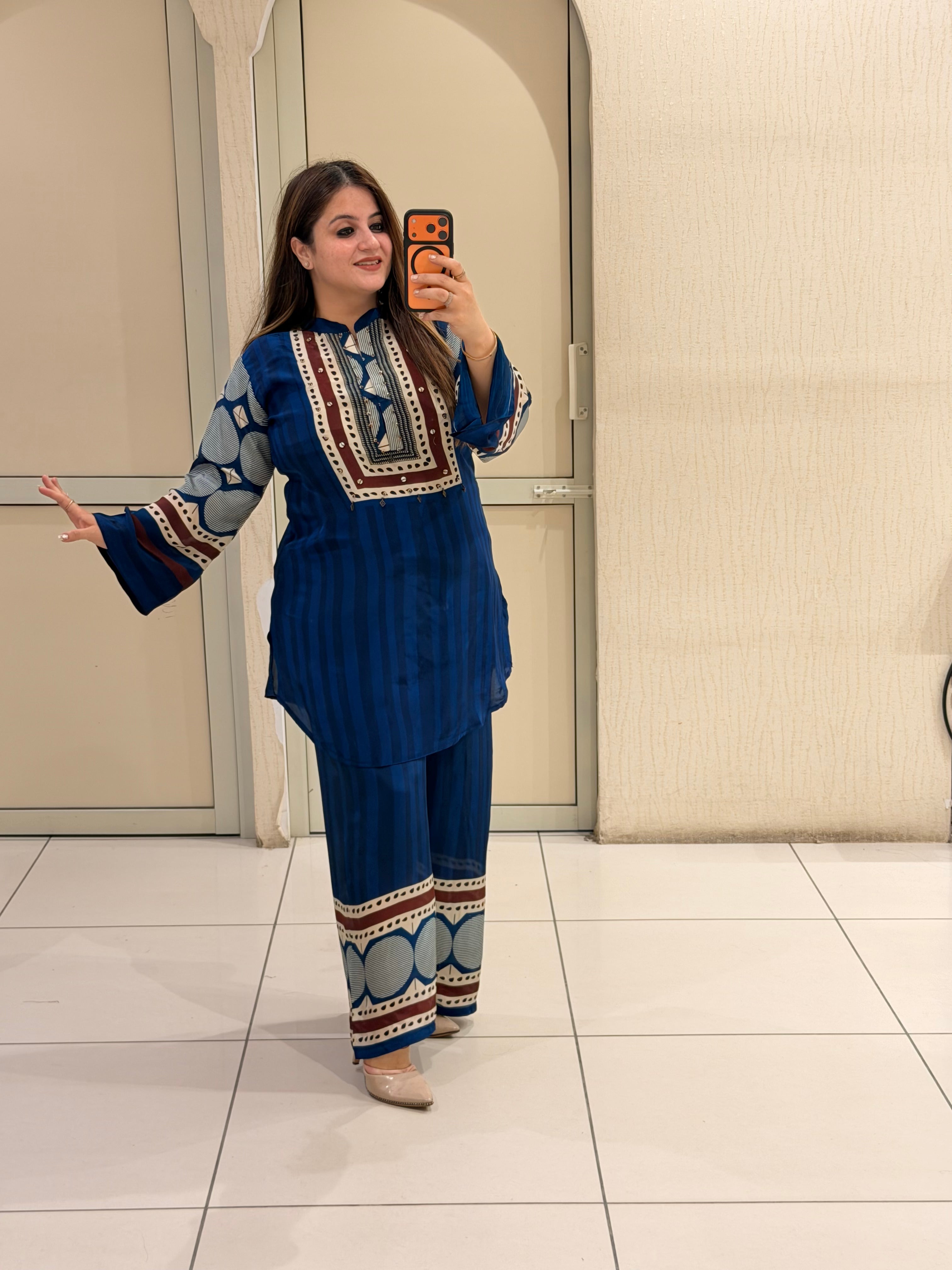 Blue Printed Coord Set (M–XXL)