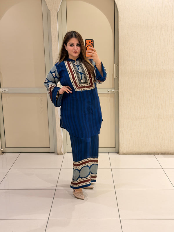 Blue Printed Coord Set (M–XXL)