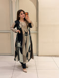 Satin Silk Cat Print Designer Suit (Free Size till XL)