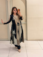 Satin Silk Cat Print Designer Suit (Free Size till XL)