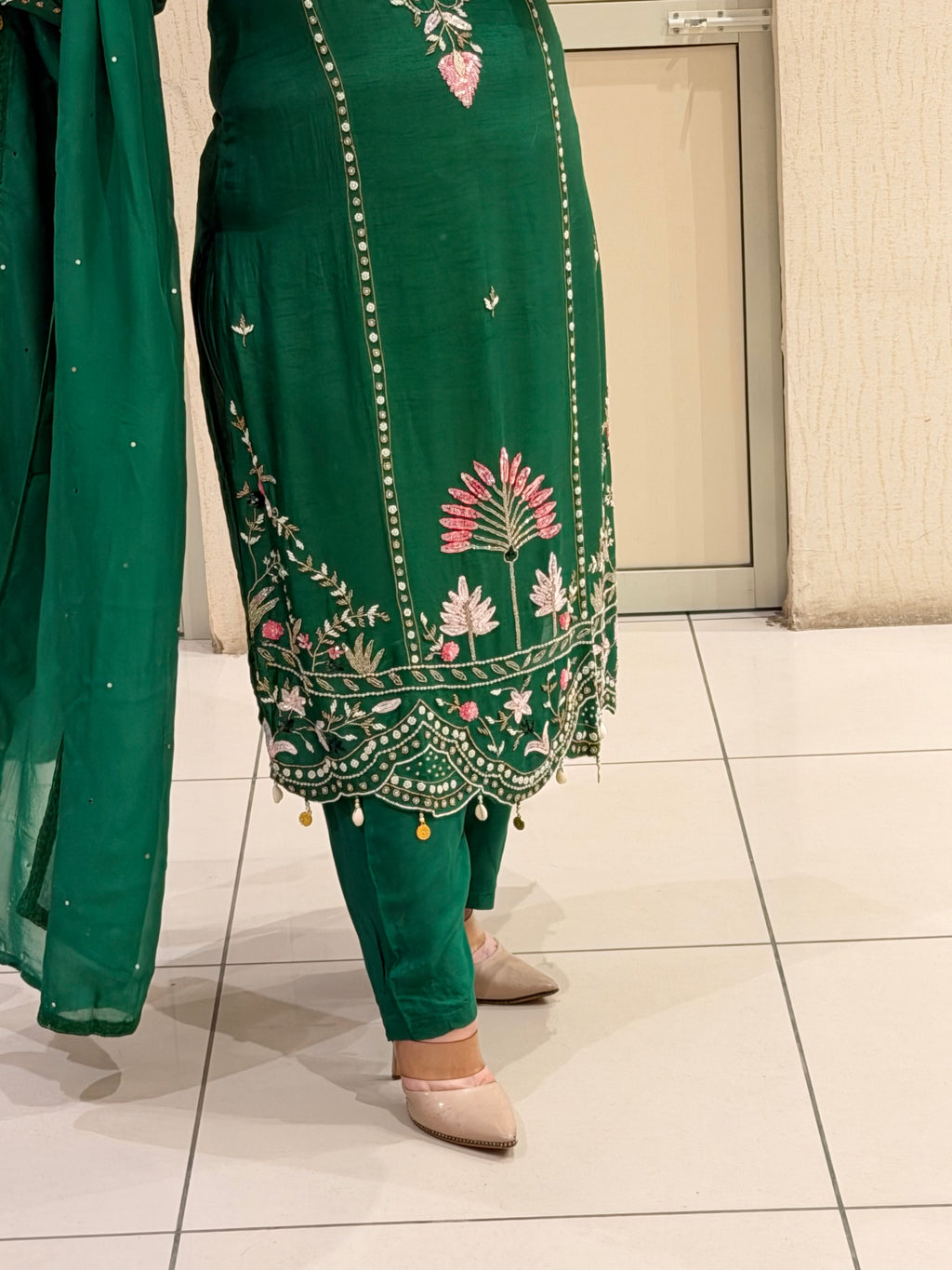 Green Embroidered Festive Suit Set (M–XXL)