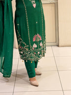 Green Embroidered Festive Suit Set (M–XXL)