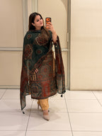 Multicolor Printed Crepe Kurta Pant Set with Designer Dupatta for Women