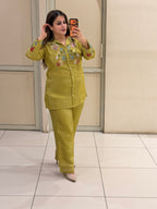 Olive Green Embroidered Designer Set