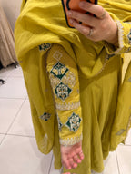 Exclusive Mustard Yellow Embroidered Anarkali Suit Set