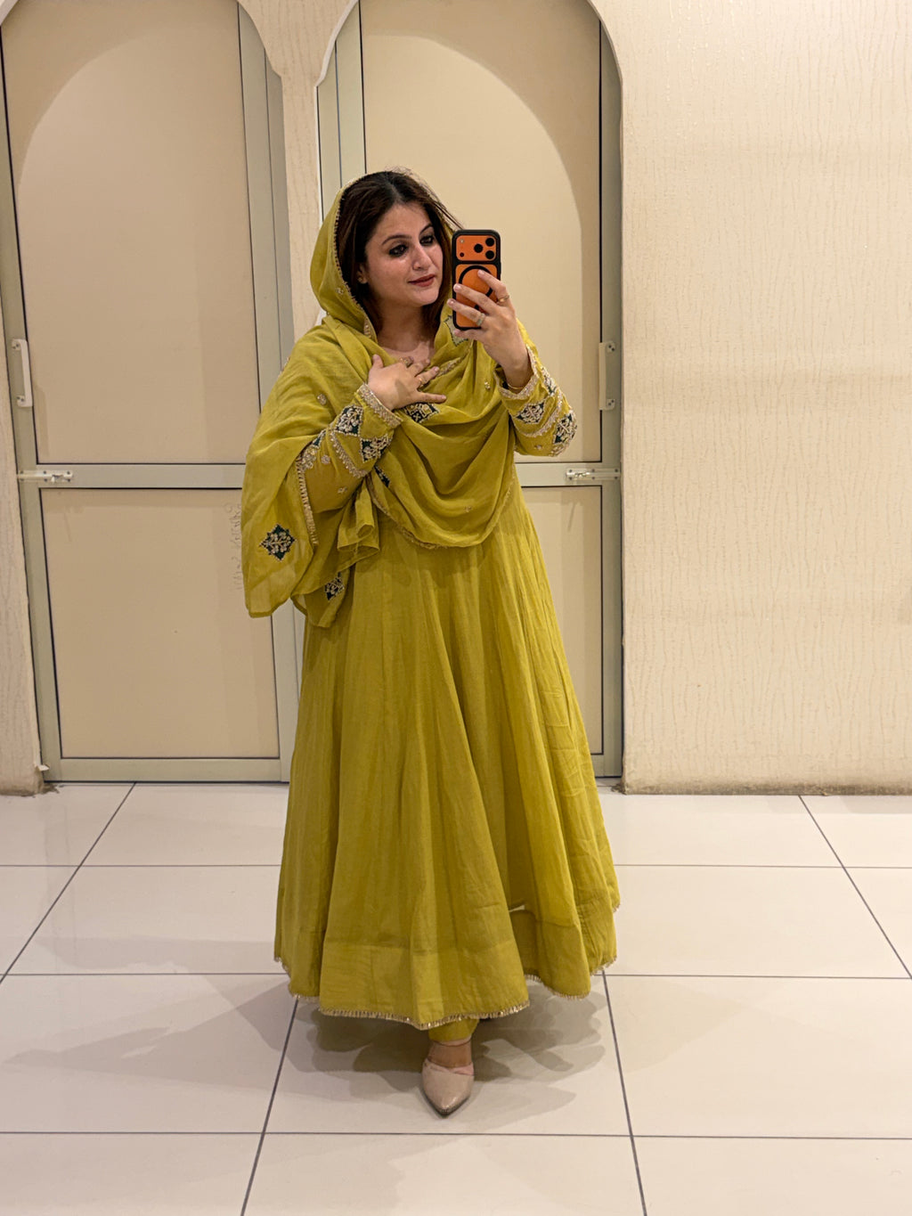 Exclusive Mustard Yellow Embroidered Anarkali Suit Set