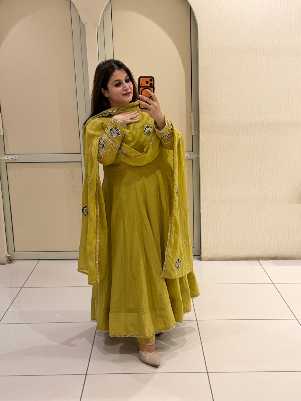 Exclusive Mustard Yellow Embroidered Anarkali Suit Set
