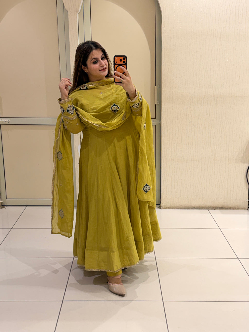 Exclusive Mustard Yellow Embroidered Anarkali Suit Set