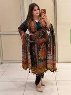Elegant Multicolor Printed Crepe Suit Set with Designer Dupatta