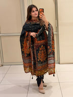 Elegant Multicolor Printed Crepe Suit Set with Designer Dupatta