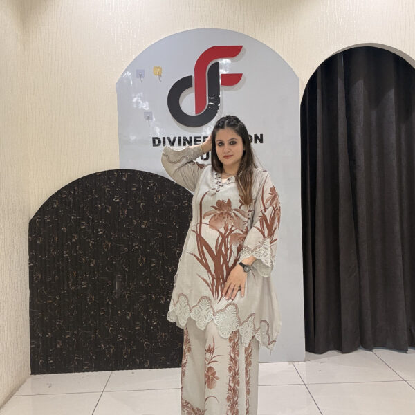 Beige Soft Linen Cotton Digital Printed Designer Coord Set