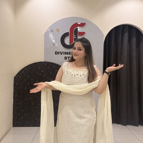 Beige Soft Linen Cotton Digital Printed Designer Coord Set