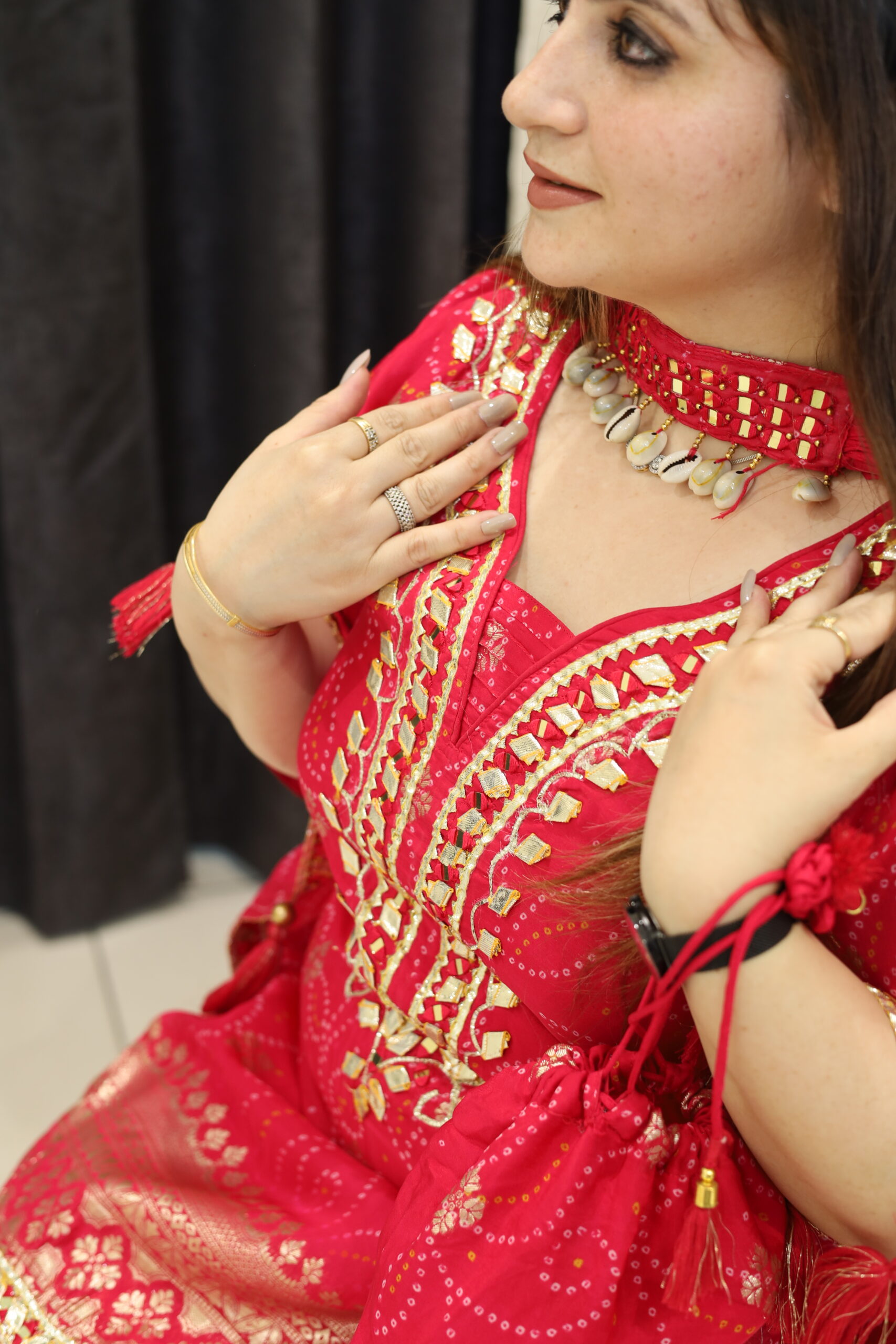 Designer Crêpe Embroidered Sharara Suit Set - Image 2