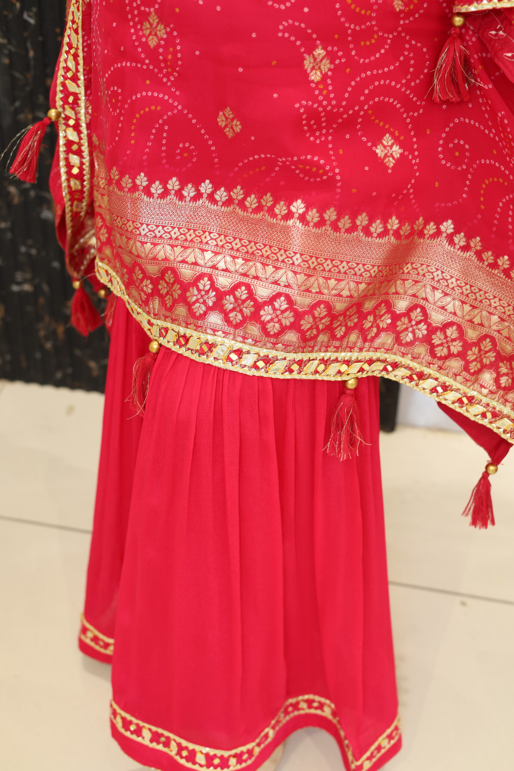 Designer Crêpe Embroidered Sharara Suit Set - Image 3