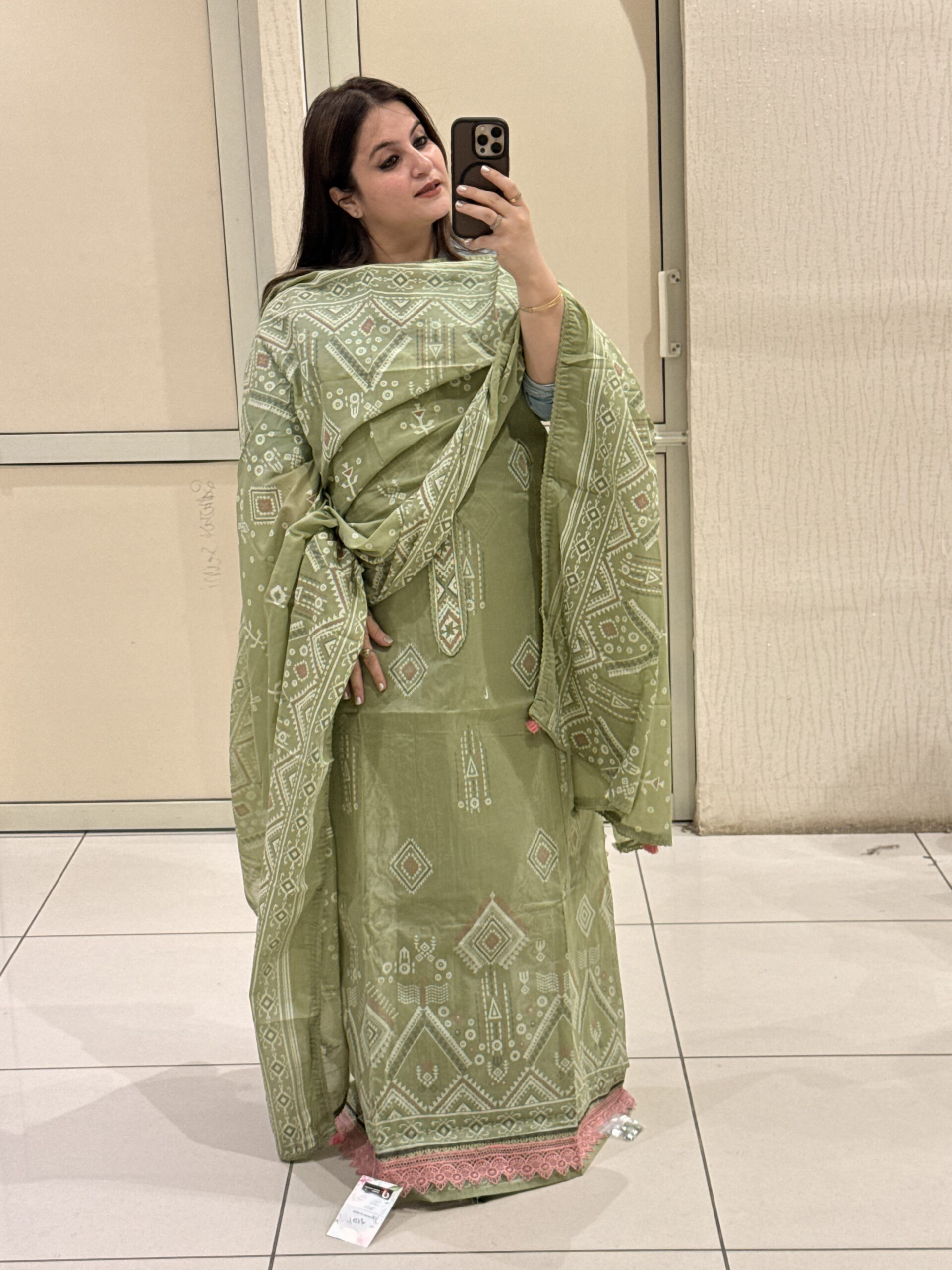 Branded Unstitched Cotton Suit Set