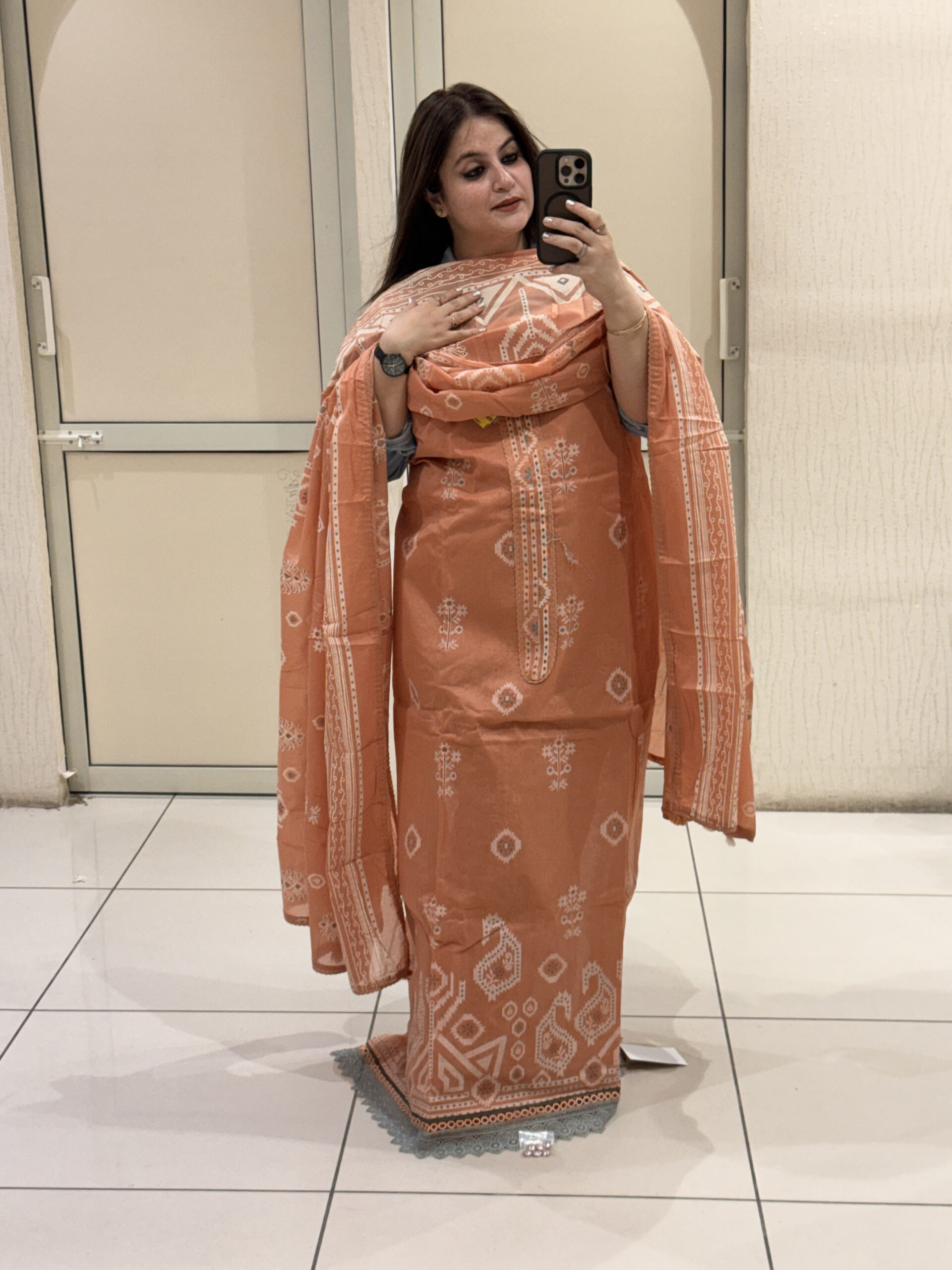 Branded Unstitched Cotton Suit Set – 3 Colors - Image 3